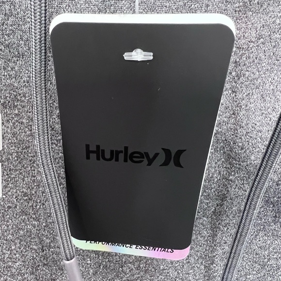 HURLEY POLY FLEECE PULLOVER WITH HOODIE, SIZE MEDIUM, CHARCOAL, WITH 2 POCKETS - Picture 10 of 14